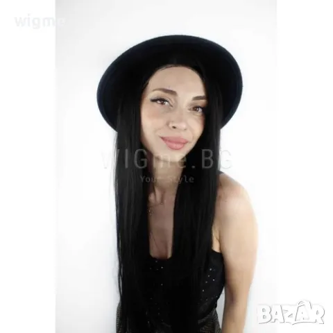 100% естествена Virgin Remy черна лейс фронт перука серия Белисима, снимка 9 - Аксесоари за коса - 48520303