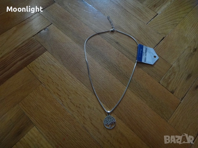 Ново Колие с висулка Дървото на живота от неръждаема стомана, снимка 2 - Колиета, медальони, синджири - 53033468