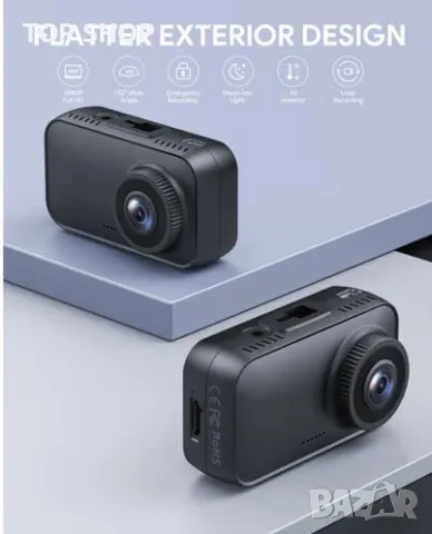 Нова 1080P HD Dash Cam Автомобилна Камера Нощно Виждане G-Сензор, снимка 2 - Друга електроника - 49239134