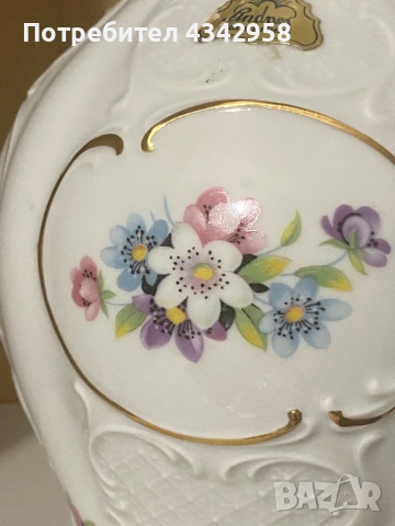 Lindner. Порцеланова ваза. 1970 г., снимка 5 - Антикварни и старинни предмети - 53261857