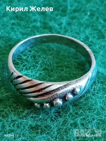 Артистичен сребърен пръстен с гранулация ювелирна изработка 52664, снимка 5 - Пръстени - 53073693