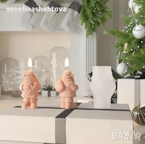 3D 3 модела дядо Коледа голям силиконов молд форма за свещи гипс, снимка 7 - Форми - 47539182