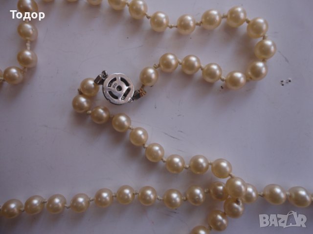 Страхотен гердан колие от перли и сребро 835 , снимка 6 - Колиета, медальони, синджири - 40164981