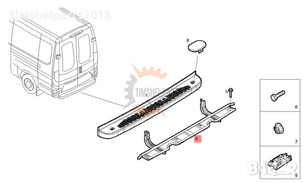 Стъпало в задна броня за Iveco Daily след 2014 год., снимка 2 - Части - 53048881