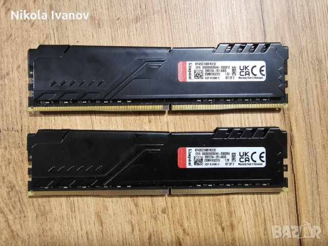 2X16GB 32GB DDR4 2666Mhz Kingston Fury Beast Black RAM памет | CL16 | 16-18-18-39 1.2V, снимка 2 - RAM памет - 53498217