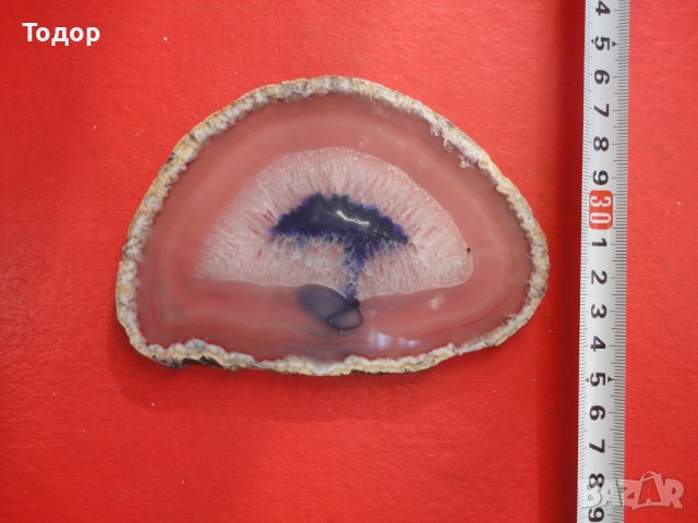 Полиран минерал ахат халцедон 6, снимка 2 - Колекции - 43937228