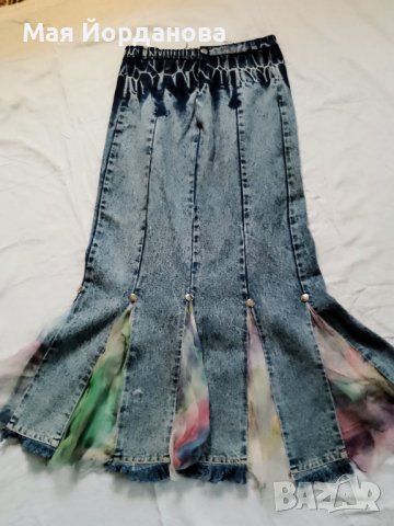  Цена 15 лв. Дънкова пола стил Бохо, номер S, M.