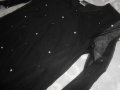 Черна рокля с перли , снимка 1 - Рокли - 28760401