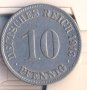 Германия 10 пфенига 1913 година, А, снимка 1 - Нумизматика и бонистика - 26755354