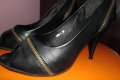 елегантни обувки на висок ток  цвят нежна циклама и черен, снимка 4