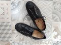 Равни пролетни обувки с връзки, естествена кожа, черни, Vagabond, 38, снимка 1 - Дамски ежедневни обувки - 43106188