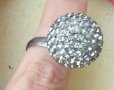 Три различни броя / Сребърен пръстен топка с кристали "Swarovski" / проба 925 и Житен клас , снимка 8