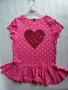 Детски блузи розови  на  точки, има лъскаво сърце, снимка 1 - Детски Блузи и туники - 33430350