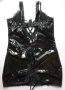 L/XL къса еротична рокля от еко кожа и дантела, снимка 4