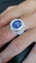 Мъжки сребърен пръстен с танзанит в шлифовка кабошон, снимка 4