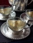 Посребрен комлект за кафе-каничка, захарница, и чашки за кафе/чаша ,сребро, кана/, снимка 8