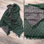 Разкошен Монограмен Шал с Брандово Лого в Цвят Тъмно Зелен / Сив КОД  LV2, снимка 1