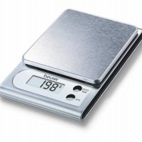 Везна, Beurer KS 22 kitchen scale; Stainless steel weighing surface; 3 kg / 1 g, снимка 1 - Електронни везни - 38423539