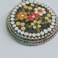  медальон мини мозайка, снимка 2 - Антикварни и старинни предмети - 28684354