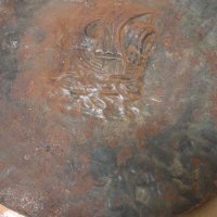 желязна кована чиния с кораб , снимка 4 - Антикварни и старинни предмети - 43256278