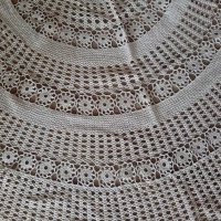 Страхотно красива огромна покривка за маса плетена на една кука дантела, снимка 1 - Пана - 28783735