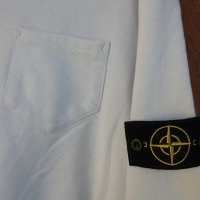 Мъжка бяла ватирана блуза суитшърт STONE ISLAND (L), снимка 3 - Блузи - 39837340