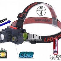 Мощен ТРОЕН акумулаторен челник за глава с led диоди светлина фенер, снимка 2 - Други инструменти - 26580719