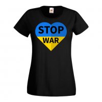 Дамска Тениска STOP WAR 007,спрете войната,подкрепям Укркайна,, снимка 2 - Тениски - 37423847