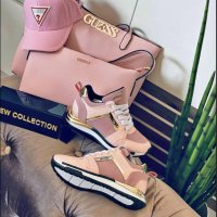 Дамска чанта и спортни обувки Guess розови , снимка 1 - Дамски ежедневни обувки - 29049212