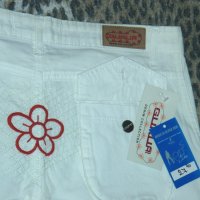 100% памучни бели вталени панталони тип 3/4 с много практични джобове, снимка 4 - Панталони - 33016753