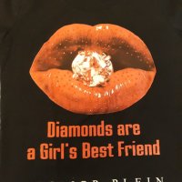 PHILIPP PLEIN маркова тениска "Устни и Диаманти". С камъни + памук и еластан. , снимка 3 - Тениски - 37423503