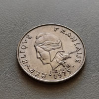 20 франка 1975 Френска Полинезия, снимка 2 - Нумизматика и бонистика - 44906601