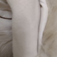 Дамско елегантно палто  цвят пудра,с пухена яка , снимка 3 - Палта, манта - 43010395