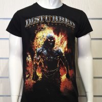  Нова мъжка тениска с дигитален печат музикалната група DISTURBED , снимка 3 - Тениски - 27819658