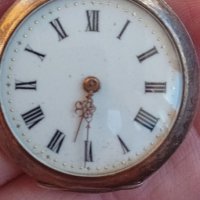 Сребърен,джобен часовник,цветен емайл,швейцарски, снимка 1 - Антикварни и старинни предмети - 43910412