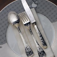 Christofle скъпи сребърни прибори за хранене, снимка 1 - Прибори за хранене, готвене и сервиране - 43302206