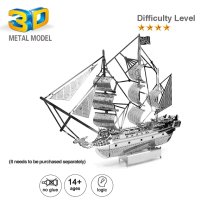 3D лазерно изрязан металeн пъзел Black Pearl Pirate Ship - Направи си сам., снимка 2 - Пъзели - 43156990