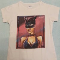 Оригинална маркова тениска PINCODE с Жената котка - перфектен принт върху ликра+ памук   , снимка 6 - Тениски - 37518592