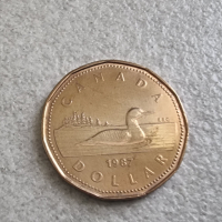 Монета. Канада . 1 долар . 1987 г., снимка 2 - Нумизматика и бонистика - 44857126