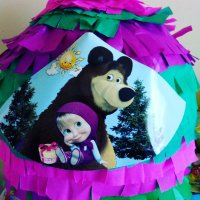 Пинята Маша и мечока +маска +конфети подарък, снимка 1 - Декорация за дома - 26756824