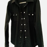 Модерна черна риза TERRANOVA, снимка 1 - Ризи - 26665842