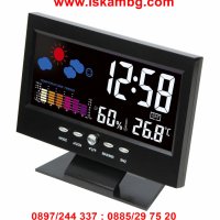 Настолен часовник с голям дисплей, термометър и влагомер - 8082, снимка 5 - Други - 26837707