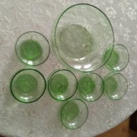 Зелен стъклен сервиз, снимка 4 - Сервизи - 43368170