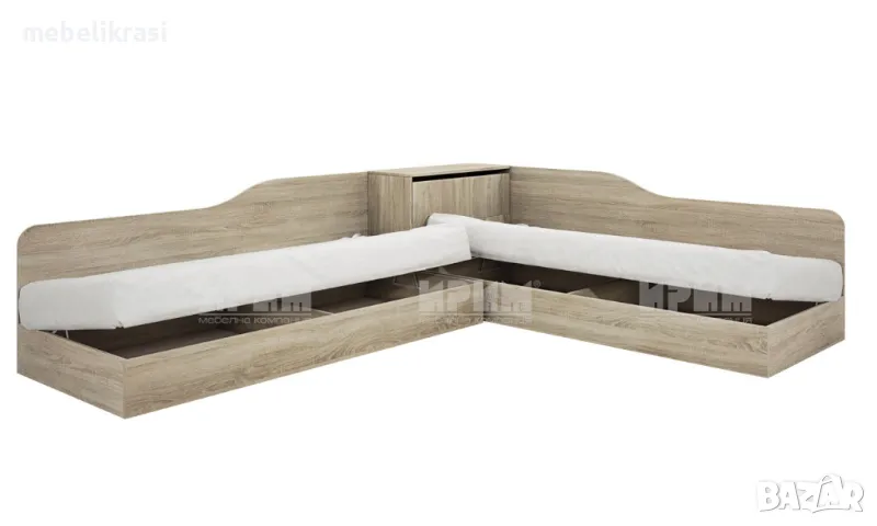 Ъглови легла с ракла -Сити 2001 в цвят дъб сонома., снимка 1