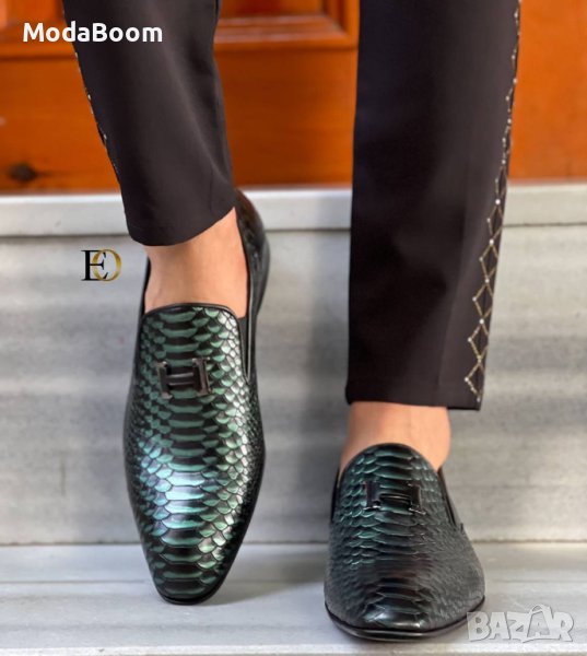 🐊 Естествена кожа уникални мъжки мокасини🐊, снимка 1