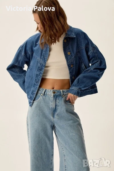 Тъмносиньо късо  дънково яке EXPLORER, снимка 1