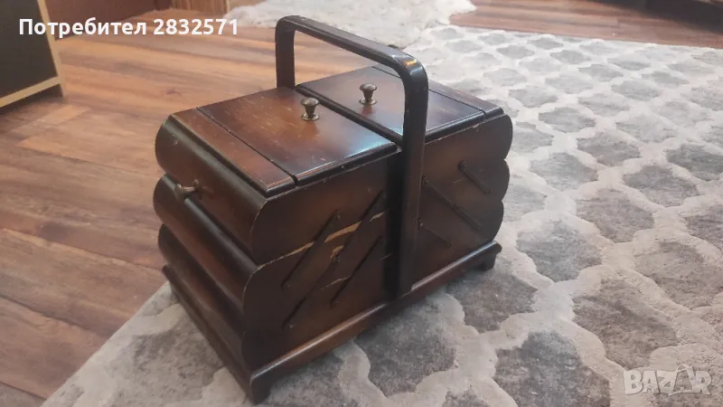 Антикварен шивашки органайзер, снимка 1