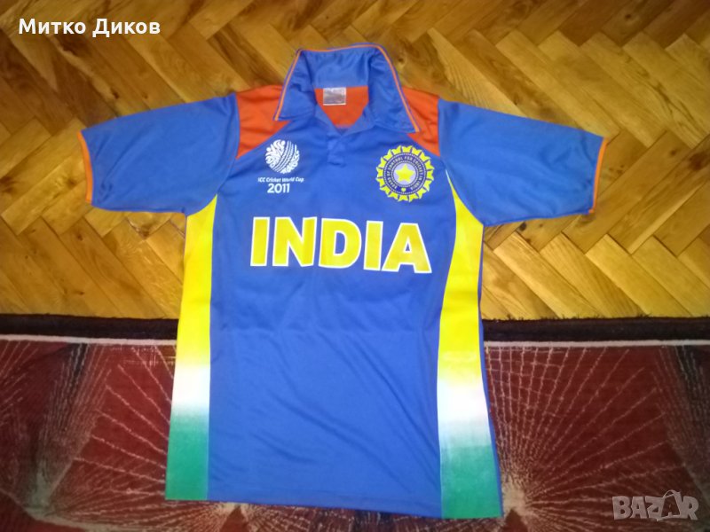 Индия тениска крикет № 10 2011 година световна купа размер М, снимка 1