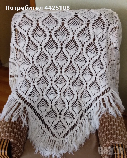 Плетен памучен шал, снимка 1