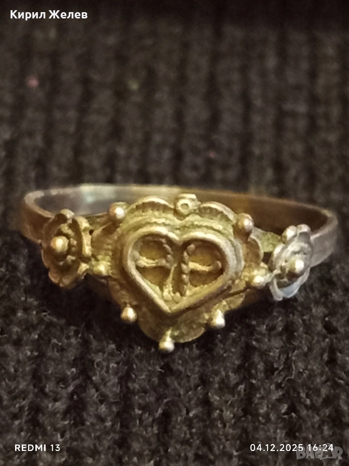 Винтидж сребърен пръстен майсторска ръчна изработка 26920, снимка 1